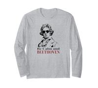 Be Calm and Beethoven Jeu de Mots Amusant de Musique Classique Manche Longue