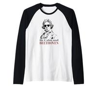 Be Calm and Beethoven Jeu de Mots Amusant de Musique Classique Manche Raglan