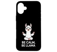 Be Calm Be Llama Yoga de méditation Coque pour iPhone 16 Plus