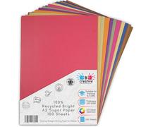 Be Creative Lot de 100 feuilles de papier de sucre recy 2 59,4 x 42 cm 100 g/m² - 100 feuilles de 10 couleurs vives assorties pour arts, artisanat, dessin et scrapbooking