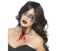 Be-Creative Maquillage pour Halloween Tatouage Prothèse pour plaie du cou Morsure Slash Blood (gorge exposée)