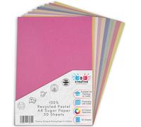 Be Creative Papier De Sucre Recy ix Couleurs 100GSM 50 Feuilles |Pastel|A4