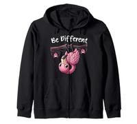 Be Different Flamant rose suspendu sur un arbre avec chauve-souris homme femme Sweat à Capuche