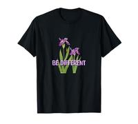 Be Different - Imprimé floral violet iris, affirmation positive T-Shirt