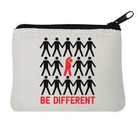 Be Different Work Out Pochette porte-monnaie en néoprène Motif graphique Blanc 10 x 11 cm