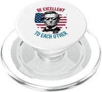 Be Excellent to Each Other Drapeau Carte américaine Abe Abraham Lincoln PopSockets PopGrip pour MagSafe