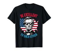 Be Excellent to Each Other Drapeau Carte américaine Abe Abraham Lincoln T-Shirt