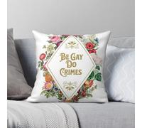 Be Gay Do Crimes Taie d'oreiller carrée en polyester et lin velours Fermeture éclair décorative Housse de coussin pour la maison