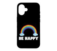 Be Happy Rainbow Positive Vibes Sourire rétro coloré Coque pour iPhone 16