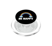 Be Happy Rainbow Positive Vibes Sourire rétro coloré PopSockets PopGrip pour MagSafe