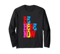 Be Here Now Tee Mindfulness Retro Graphic Wellness Manche Longue