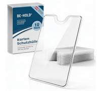 BE-Hold Protège Carte Bancaire Transparent Rigide 10 Pièces - Étui Carte Navigo, Identité, Vitale & Bus, Porte-Carte Plastique pour Portefeuille