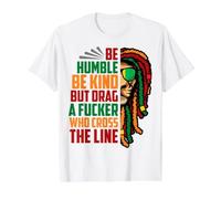 Be Humble Be Kind Beast Lion Roaring Anniversaire Lion Homme Garçon T-Shirt Graphique avec Valeur, Homme, Blanc, M