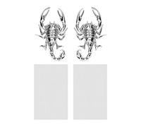 Be In Your Mind 1 Paire Autocollant 3D Scorpion Métal 10x6cm Étanche Antirouille Carrosserie Décoratif Décor Badge Emblème pour Automobile Moto