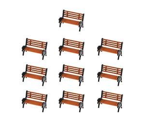 Be In Your Mind 10pcs 1:150 Échelle Train Plate-Forme Parc Rue Siège Jardin Banc Chaises Parc Banc Modèle pour Modèle de Train Paysage Chemin de Fer Miniature Semblant Décors 1x0.6x0.8cm