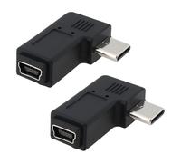 Be In Your Mind 2 adaptateurs de type C mâle vers mini USB femelle pour charger le transfert de données dans un espace restreint