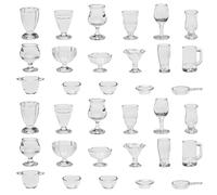 Be In Your Mind 2 ensembles de tasses miniatures en plastique pour maison de poupée échelle 1:12 Mini verre à vin simulation crème glacée tasse modèle pour maison poupée décoration cuisine