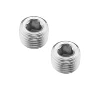 Be In Your Mind 2pcs 1/4 Pouce NPT Filetage Mâle Tête Interne Hexagonale Raccord à Douille en Acier Inoxydable pour Bloquer Les Ports D'eau du Collecteur D'admission Les Ports de Pompe à Eau, Argent