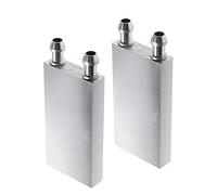 Be In Your Mind 2x Bloc de Refroidissement par Eau en Aluminium 40x80x12mm pour Refroidisseur d'eau Système de Dissipateur de Chaleur CPU Graphique Radiateur avec Buse de 9mm
