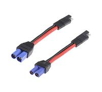 Be In Your Mind 2X Connecteur 10AWG SAE Prise à EC5 Femelle/Mâle 15cm Adaptateur Câble d'extension Cordon d'alimentation Compatible avec Batteries de Panneau Solaire Moteur