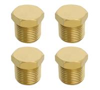 Be In Your Mind 4pcs 1/4 Pouce NPT Filetage Mâle Bouchon de Tuyau en Laiton Raccord de Douille à Tête Externe Hexagonale pour Bloquer Ports d'eau Collecteur d'admission les Ports de Pompe à Eau, Or