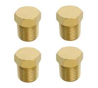 Be In Your Mind 4pcs 1/8 Pouces NPT Filetage Mâle Bouchon de Tuyau en Laiton Raccord de Douille à Tête Externe Hexagonale pour Bloquer Ports d'eau Collecteur d'admission les Ports de Pompe à Eau, Or