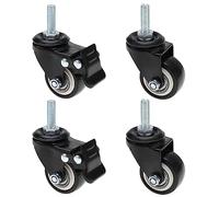 Be In Your Mind 4pcs Roulette de Meuble Universelle Roulettes de Frein Universelles ensemble Remplacement Roues de Roulettes Robustes pour Protéger le Sol en Bois Dur, Noir