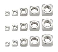 Be In Your Mind 50pcs 304 écrous Carrés en Acier Inoxydable M5 M6 M8 M10 M12 Kit D'assortiment D'écrous pour équipement de Mobilier Civil Appareils électriques de Construction