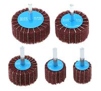 Be In Your Mind 5pcs Tampon de Ponçage à Lamelles en Polaire Grossière 120 Grain 6mm Disque de Ponçage en Fibre de Nylon Tampon à Récurer Abrasif pour Outil Rotatif 25/30/40/50/60mm, Rouge