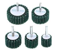 Be In Your Mind 5pcs Tampon de Ponçage à Lamelles en Polaire Grossière 120 Grain 6mm Disque de Ponçage en Fibre de Nylon Tampon à Récurer Abrasif pour Outil Rotatif 25/30/40/50/60mm, Vert