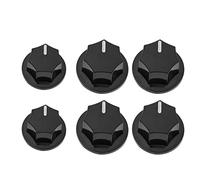Be In Your Mind 6pcs Boutons Concentriques pour Jazz Bass Compatible avec Alpha Pots Compatible avec Ibanez/ESP Compatible avec Cort JB Style Bass 6mm Diamètre Intérieur, Noir