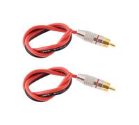 Be In Your Mind Câble Audio 2X RCA Mâle vers Fil Nu 14AWG en Silicone 30 Cm pour Haut-Parleur Amplificateur Téléviseur Lecteur DVD/CD
