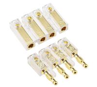 Be In Your Mind Fiches Bananes 4 Voies 4mm/4,5mm Connecteur de Câble Haut-Parleur Borne de Liaison Haut-Parleur de Voiture Fiche Banane Connecteurs Mâle et Femelle pour Section de Câble 6 Mm²