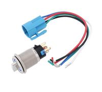 Be In Your Mind Interrupteur Rotatif 19 Mm 5 Broches 12 V ~ 24 V 2 Positions avec LED Bleue Sélecteur à Verrouillage SPDT 1 NO 1 NC