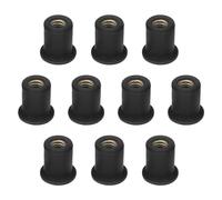 Be in Your Mind Lot de 10 écrous en Caoutchouc M6 pour Pare-Brise de Moto - Insert en Laiton - Écrous de carénage de Moto compatibles avec Honda, Compatible avec Suzuki