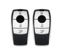 Be In Your Mind Lot de 2 coques de clé de voiture argentées compatibles avec Mercedes Classe A B C E G GLA GLC GLS GLE