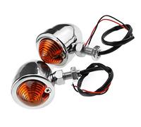 Be In Your Mind Lot de 2 mini clignotants en métal chromé pour moto avec lentille ambre