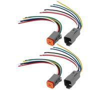 Be In Your Mind Lot de 2 paires de connecteurs mâles femelles 6 broches 15 cm compatibles avec Deutsch DT pour voitures camions marins