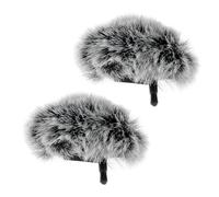 Be In Your Mind Lot de 2pcs Pare-brises en Mousse pour Microphone Lavalier en Fourrure Compatible avec DJI Mic 2 émetteurs Compatible avec OSMO Pocket 3 Gris