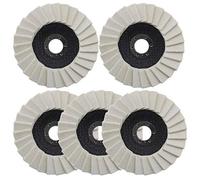 Be In Your Mind Lot de 5 disques de polissage en feutre de laine 125 mm avec lamelles dentelées pour acier inoxydable, verre, métaux, aluminium
