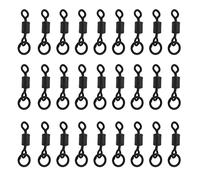Be In Your Mind Lot de 50 hameçons de pêche 4# émerillons flexibles anneaux émerillons carpe équipement de pêche à la carpe en acier émerillon accessoires de pêche à la carpe 20 mm de longueur