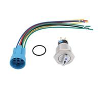 Be In Your Mind Lot de Commutateurs Rotatifs à 3 Positions 22 Mm (7/8") 12 V/24 V CC à Verrouillage Automatique DPDT Bleu