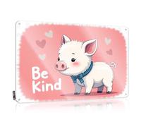 Be Kind: A Heartwarming Message From The Pig Plaques Cottage | Boho Ideas Décoration murale (20 x 30 cm)