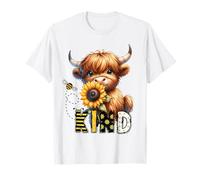 Be Kind Adorable vache des Highlands Tournesol Affirmation gentillesse T-Shirt
