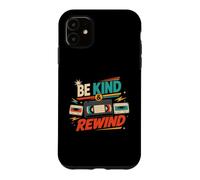Be Kind and Rewind Cassette rétro VHS années 80 90 Nostalgie Coque pour iPhone 11