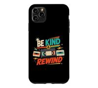 Be Kind and Rewind Cassette rétro VHS années 80 90 Nostalgie Coque pour iPhone 11 Pro Max