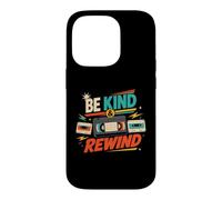 Be Kind and Rewind Cassette rétro VHS années 80 90 Nostalgie Coque pour iPhone 14 Pro