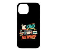 Be Kind and Rewind Cassette rétro VHS années 80 90 Nostalgie Coque pour iPhone 15