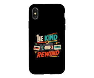 Be Kind and Rewind Cassette rétro VHS années 80 90 Nostalgie Coque pour iPhone X/XS