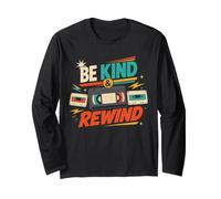 Be Kind and Rewind Cassette rétro VHS années 80 90 Nostalgie Manche Longue